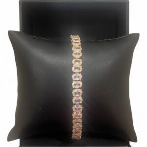 18K Yellow Gold Plated Tennis Bracelet- Adjustable Sizes 6.5" & 7" - NWOT